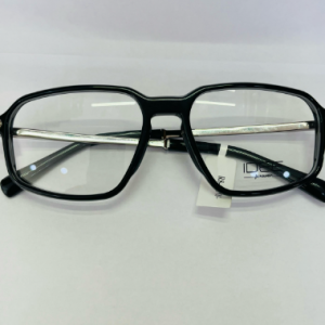 Glossy Black Geometric Square Eyewear